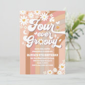 グルービーなダイジー レトロ 誕生日招待状 招待状 (スタンド正面)