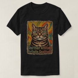 グルービーなトラ猫メガネ レトロパッチアート Tシャツ