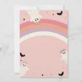 グルービーなトリックオアスリーの女の子の3歳の誕生日ハロウィン 招待状 (裏面)