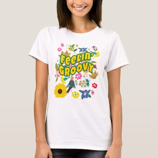 グルービーなヒッピーのジプシー ボーホー Tシャツ (正面)
