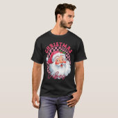 グルービーなピンクのサンタの雰囲気 Tシャツ (正面フル)