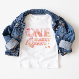 グルービーなピーチピンクのディスコダンシングクイーン ベビーTシャツ