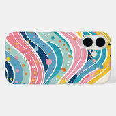 グルービーなレトロ70'sウェーブ柄アブストラクト Case-Mate iPhoneケース (裏面 (横))
