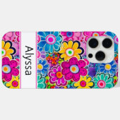 グルービーなレトロ フローラル オリジナル デザイン Case-Mate iPhoneケース (裏面 (横))