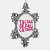 グルービーな乳がん啓発  スノーフレークピューターオーナメント (左)