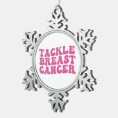 グルービーな乳がん啓発  スノーフレークピューターオーナメント (右)