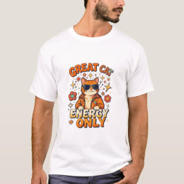 グルービーな偉大な猫のエネルギーレトロクールな猫のデザイン Tシャツ
