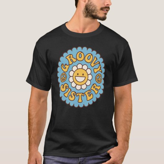 グルービーな姉妹 70年代風 エイシス ティック ノスタルジー 1970年代 レトロ Tシャツ (正面)