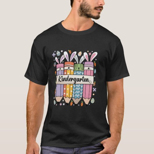 グルービーな幼稚園の先生 イースターのウサギ 教育 Tシャツ (正面)