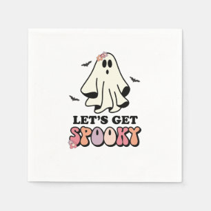 グルービーな幽霊のレトロハロウィンお誕生日おめでとう スタンダードカクテルナプキン