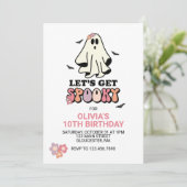 グルービーな幽霊のレトロハロウィンお誕生日おめでとう 招待状 (スタンド正面)