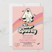 グルービーな幽霊のレトロハロウィン2歳の誕生日 招待状 (正面)