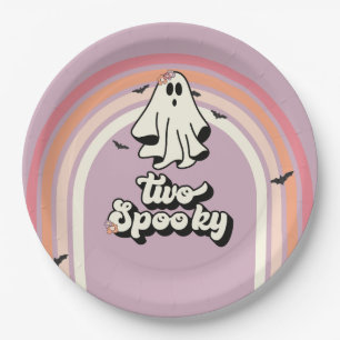 グルービーな幽霊のレトロハロウィン2SPOOKYバースデー ペーパープレート