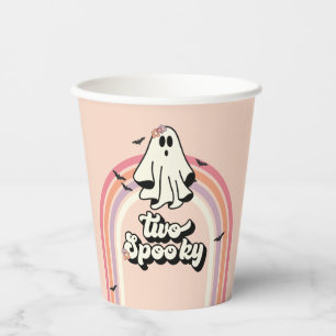 グルービーな幽霊のレトロハロウィン2SPOOKYバースデー 紙コップ