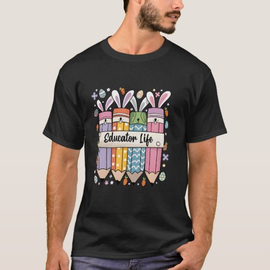 グルービーな教育者の生活 イースター バニー イースターの授業 Tシャツ (正面)