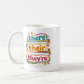 グルービーな文法教師の引用 There Their Theyre Hu コーヒーマグカップ (左)