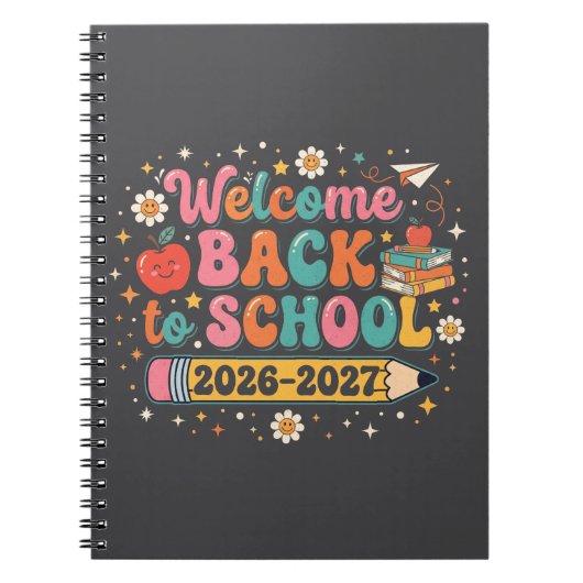 グルービーな新学期おめでとう 2026-2027 先生 ノートブック (正面)