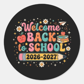 グルービーな新学期おめでとう 2026-2027 先生 ラウンドシール