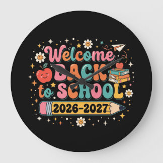 グルービーな新学期おめでとう 2026-2027 先生 ラージ壁時計