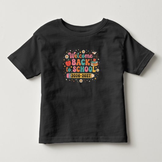 グルービーな新学期の始まり 2026-2027 先生 トドラーTシャツ (正面)