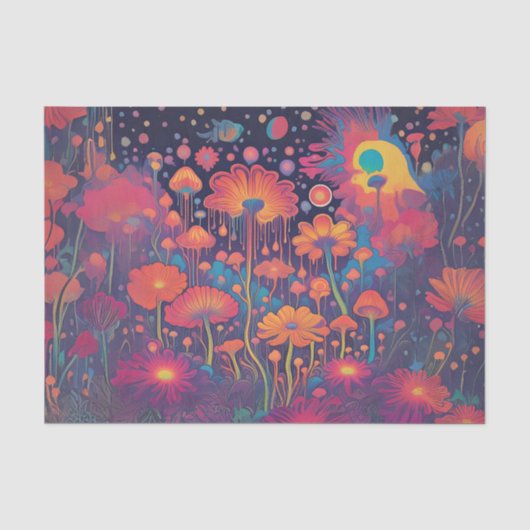 グルービーな滴る花のデコパージュティッシュペーパー 薄葉紙 (正面)