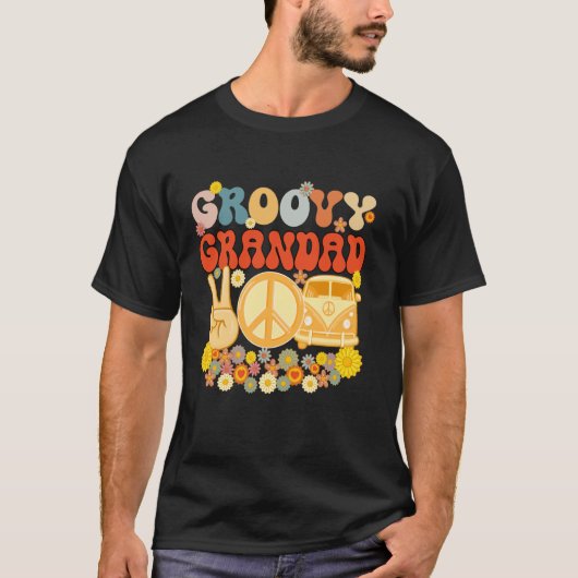 グルービーな祖父 レトロな家族お揃いのベビーシャワーF Tシャツ (正面)