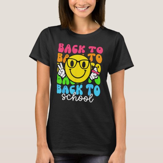 グルービーな笑顔で学校再スタート 先生 スチューデント Tシャツ (正面)