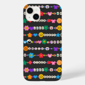 グルービーな良い波動の愛の笑顔のレトロビーズ Case-Mate iPhoneケース (裏面)