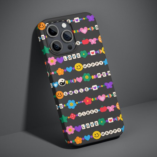 グルービーな良い波動の愛の笑顔のレトロビーズ Case-Mate iPhoneケース