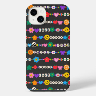 グルービーな良い波動の愛の笑顔のレトロビーズ iPhone 14 PLUSケース