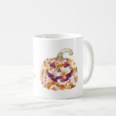 グルービーな花柄のかぼちゃ ハロウィン コーヒーマグカップ (正面右)