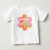 グルービーな1歳の誕生日 ベビーTシャツ (正面)