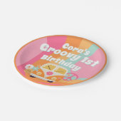 グルービーな1歳の誕生日 ペーパープレート (アングル)