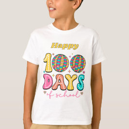 グルービーな100日間の学校 レトロカラフルディスコ Tシャツ
