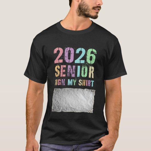 グルービーな2026年卒業生 私のシャツにサインしてね 年鑑 Tシャツ (正面)