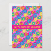 グルービーな60年代 テーマ フラワーパワー 誕生日 招待状 (裏面)