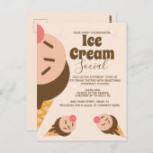 グルービーアイスクリームコーンソーシャルフライヤー招待状 ポストカード (正面/裏面)