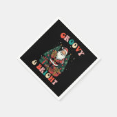 グルービーアンドブライトクリスマスサンタホリデイレトロ スタンダードカクテルナプキン (角)