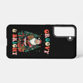 グルービーアンドブライトクリスマスサンタホリデイレトロ SAMSUNG GALAXYケース (裏面横)