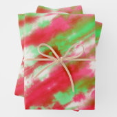 グルービーウォーターカラー絞り染めボホクリスマスホリデー ラッピングペーパーシート (インサイチュ)