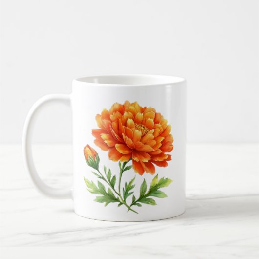 グルービーオレンジの花の美しさ コーヒーマグカップ (左)