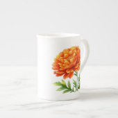 グルービーオレンジの花  ボーンチャイナマグカップ (正面右)