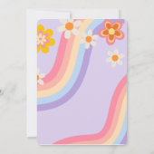 グルービーガール レトロ レインボー 赤ちゃん女の子のシャワー 招待状 (裏面)