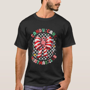 グルービーキャンディーケーンクリスマスクリスマスボーコケットガール Tシャツ