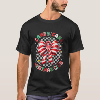 グルービーキャンディーケーンクリスマスクリスマスボーコケットガール Tシャツ