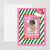 グルービークリスマスサンタの落書きフォト シーズンポストカード (正面/裏面)
