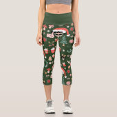 グルービークリスマスディスコサンタエイリアン カプリレギンス (正面)