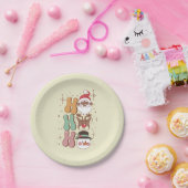 グルービークリスマスブラックサンタトナカイ雪だるまホー ペーパープレート (パーティー)