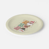 グルービークリスマスブラックサンタトナカイ雪だるまホー ペーパープレート (アングル)