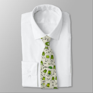 グルービーグリーンカエルのホッピンスティックカエルRibbit ネクタイ